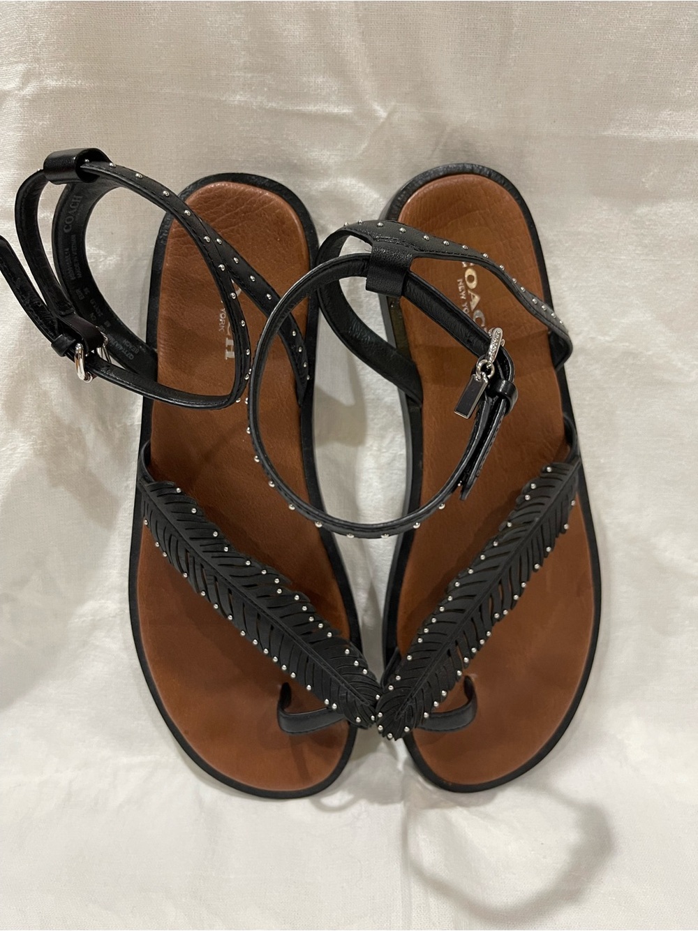 Coach Black Leather Women's Deni/Beach size 8
